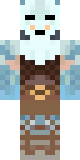 a frost viking in white furs and a horned helm