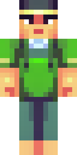 a farmer villager in a straw hat with a green apron