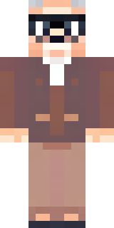 a friendly villager librarian in brown robes with glasses
