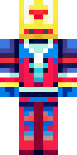a masked hero in a sleek red and blue suit with a chest emblem