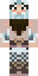 a frost viking in white furs and a horned helm