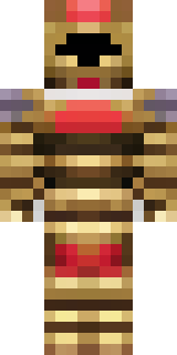 a gladiator in bronze arm guards and a red-plumed helmet