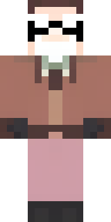 a friendly villager librarian in brown robes with glasses