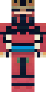 a samurai in red lacquered armor with a horned helmet