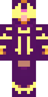 a nether hunter in crimson hide with glowing gold trim