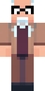a friendly villager librarian in brown robes with glasses