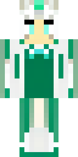a queen in a flowing emerald gown with a silver tiara