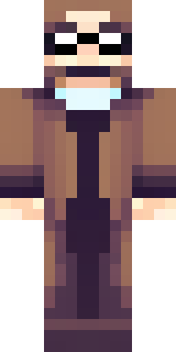 a friendly villager librarian in brown robes with glasses