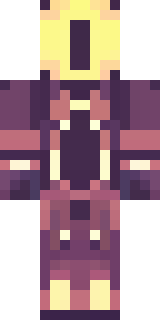 a nether hunter in crimson hide with glowing gold trim