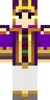 a young king in an ermine-trimmed purple cloak and gold crown