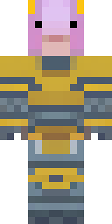 a piglin brute in gold armor with a snout and tusks