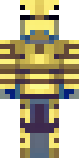 a piglin brute in gold armor with a snout and tusks
