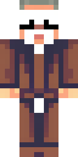 a friendly villager librarian in brown robes with glasses