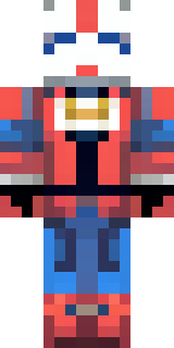 a masked hero in a sleek red and blue suit with a chest emblem