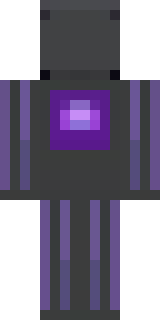 an enderman-inspired figure, tall and black with purple eyes