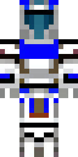 a knight in polished silver plate armor with a blue tabard