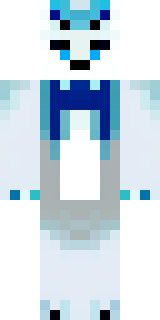 a snow fox spirit in white fur with blue markings