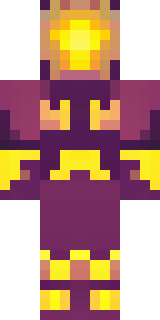 a nether hunter in crimson hide with glowing gold trim