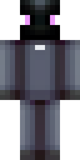 an enderman-inspired figure, tall and black with purple eyes