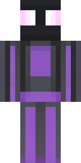 an enderman-inspired figure, tall and black with purple eyes