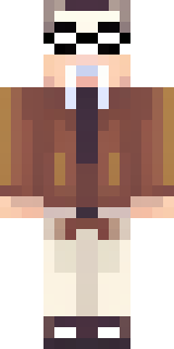 a friendly villager librarian in brown robes with glasses
