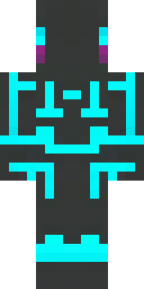 a neon cyber-ninja in dark bodysuit with teal light trim