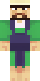 a farmer villager in a straw hat with a green apron