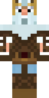 a frost viking in white furs and a horned helm