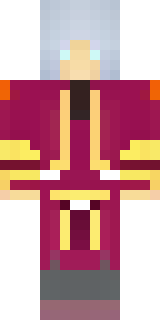 a fire mage in crimson robes with burning orange sleeves