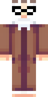 a friendly villager librarian in brown robes with glasses