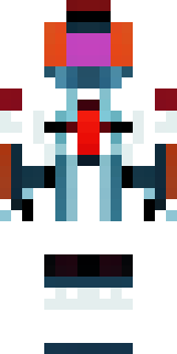 a mecha pilot in a white flight suit with a segmented helmet