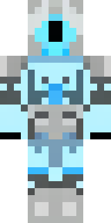 a frost knight in ice-blue armor rimed with snow