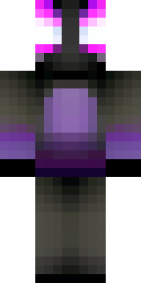 an enderman-inspired figure, tall and black with purple eyes