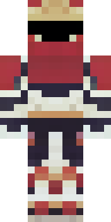 a samurai in red lacquered armor with a horned helmet