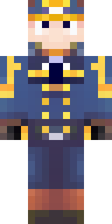 an airship captain in a navy coat with copper gadgets