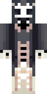 a necromancer in tattered black robes with a bone mask