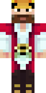 a pirate captain in a long red coat and tricorn hat