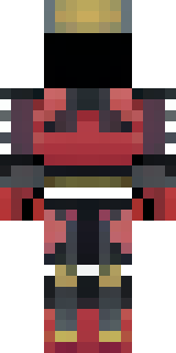 a samurai in red lacquered armor with a horned helmet