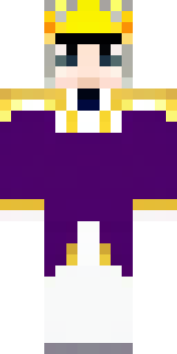 a young king in an ermine-trimmed purple cloak and gold crown
