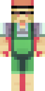 a farmer villager in a straw hat with a green apron