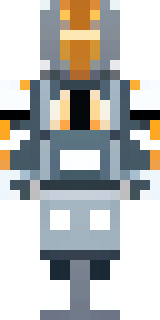 a mecha pilot in a white flight suit with a segmented helmet