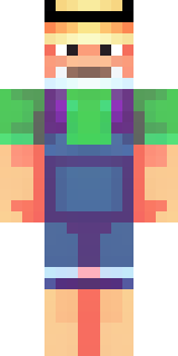 a farmer villager in a straw hat with a green apron