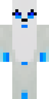 a snow fox spirit in white fur with blue markings