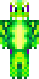 a dragon hybrid with green scales, horns and a spined tail
