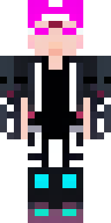 a cyberpunk mercenary in a black jacket with neon-pink circuitry