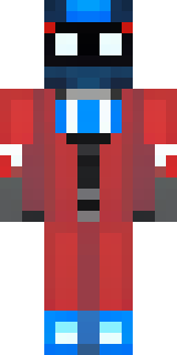 a masked hero in a sleek red and blue suit with a chest emblem