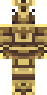 a piglin brute in gold armor with a snout and tusks