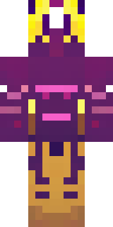 a nether hunter in crimson hide with glowing gold trim