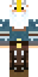 a frost viking in white furs and a horned helm