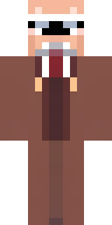 a friendly villager librarian in brown robes with glasses
